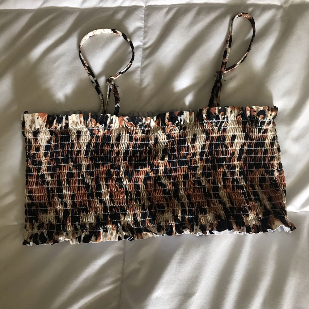 Ruffled swim suit top